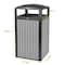 Alpine Industries 40 gal Rectangular Outdoor Can, Grey, Steel + Plastic wood, 21.26 in ALP471-40-WD-GRY - alternate 10